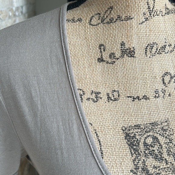 James Perse deep V-neck short sleeve pima cotton basic t-shirt tee taupe tan - Picture 3 of 15